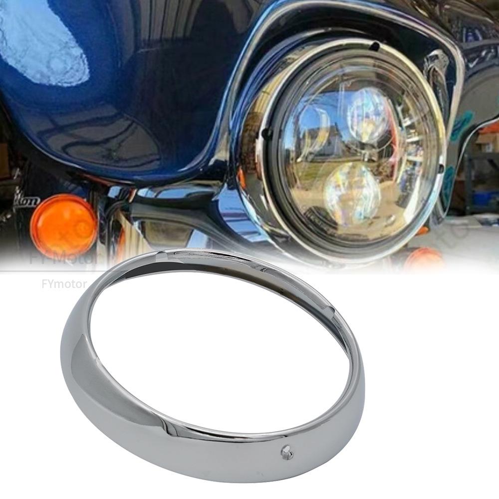 Compatible 7-inch Headlight Outer Ring for Harley Big Glide, Road King, Street Glide, and Fat Boy.
