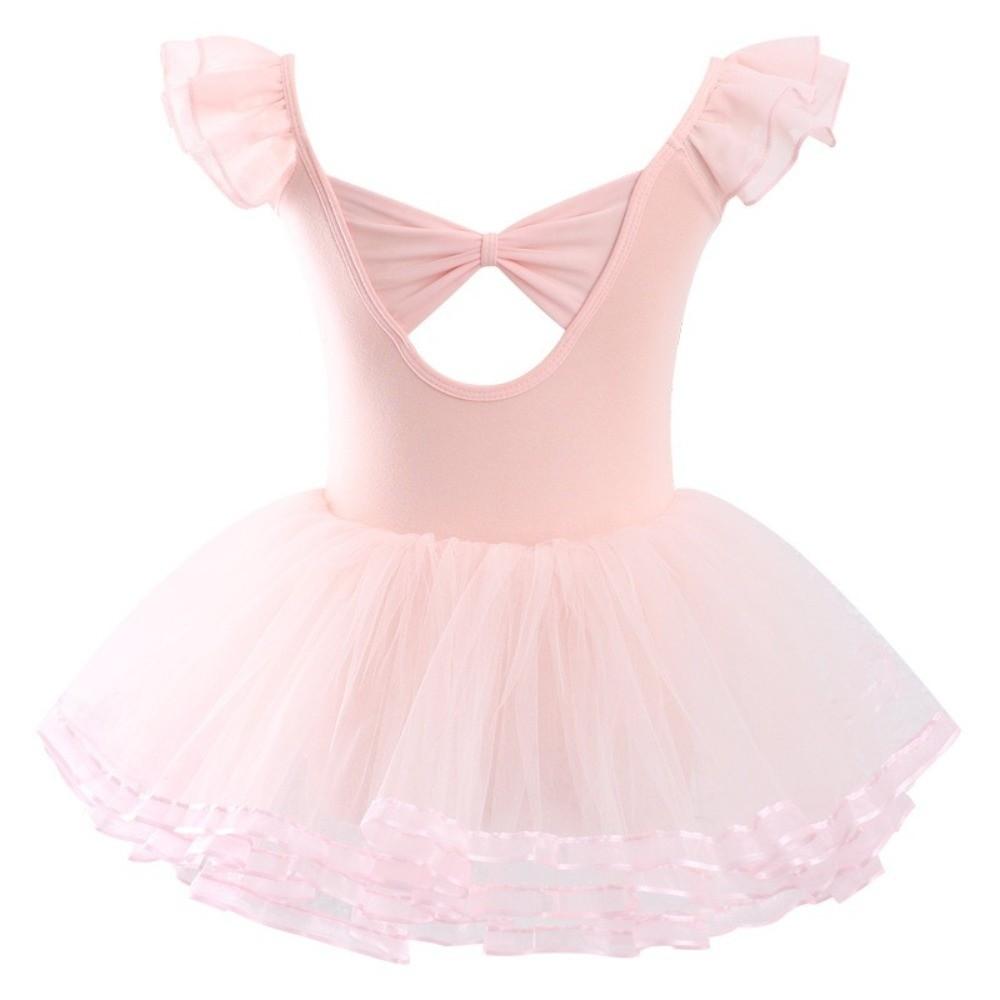 Ruffle Sleeve Gymnastics Tutu Skirts Breathable Ballet Performance Costume  Examination