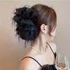 Elegant Mesh Flower Hair Clip in Black for Women Shark Claw for Ponytail Perfect for Celebrations and  Days