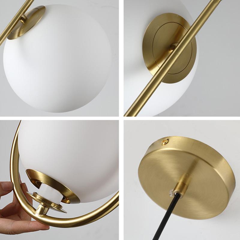 Glass Lampshade Pendant Lights Kitchen Island Dining Room Bedside Hanging Lamps For Ceiling Brass Modern Suspension Chandelier