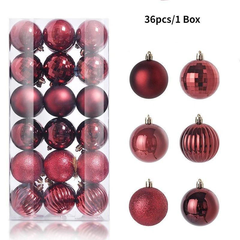 24/36Pcs Christmas Balls 4CM Ball Christmas Tree Pendant Ornaments for Home Party Decor 2025 New Year Navidad Gifts Accessories