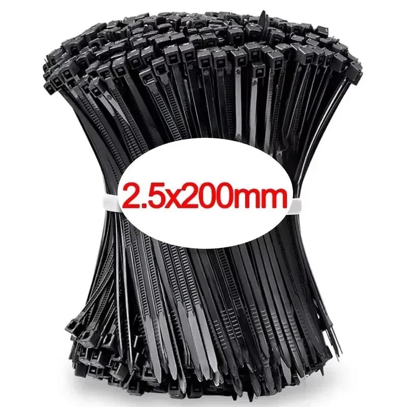 

100-1000Pcs Nylon Cable Ties Adjustable Self-locking Cord Ties Straps Fastening Loop Reusable Plastic Wire Ties For Home Office 100 PCS