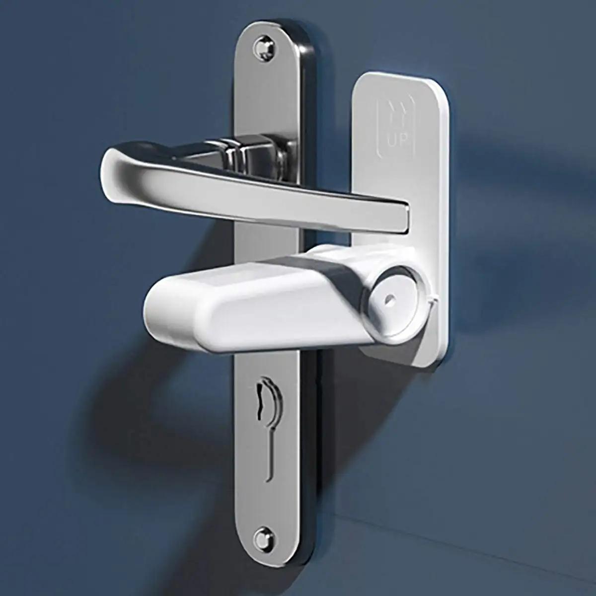 

1 шт.-Универсальный дверной замок с рычагом, детский замок безопасности, устойчивый к вращению, профессиональный клейкий замок безопасности, многофункциональный белый