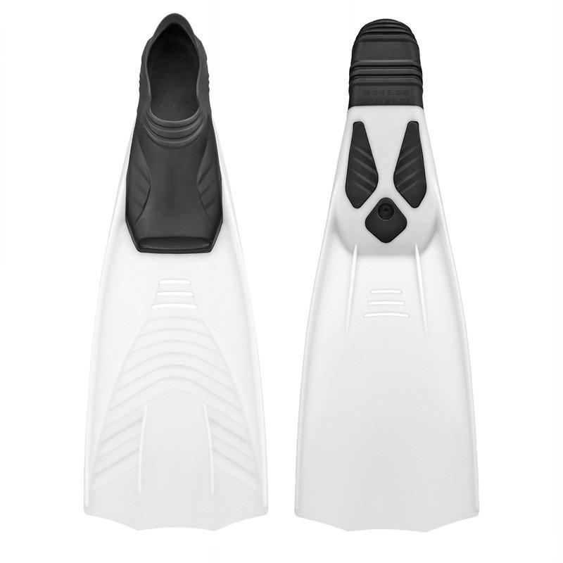 Adult Open Heel Swim Fins Snorkeling Freediving Mid-Length Professional Diving Gear Black White Yellow Orange Blue
