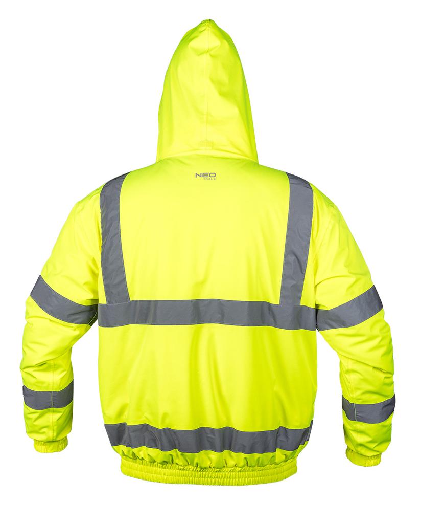 Warning Work Jacket, Lightly Insulated, Bomber Jacket, Yellow, Size Xxl