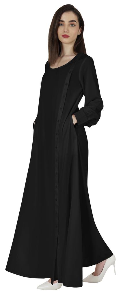 Bimba Women Islamic Prayer Dress With Hijab Cuff Sleeves Traditional Muslim Abaya