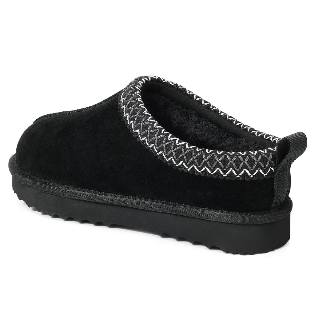 Mote Crestar Dame Ekte Semsket Skinn Fuzzy Tøfler Vinter Fluffy Hold Varmen Sklisikre Tøfler Innendørs Dame Koselige Pelskledde Hus Flate Støvletter