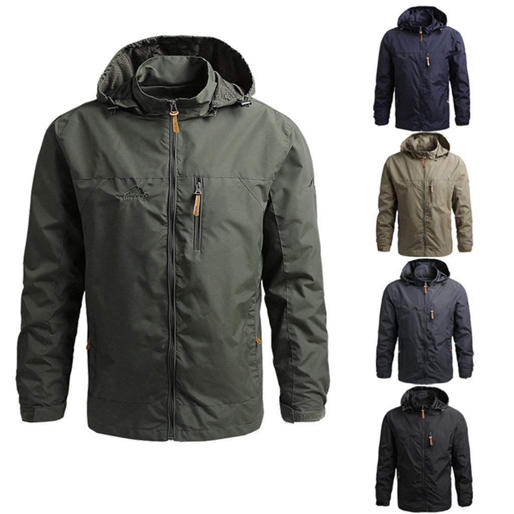 Men's Windbreaker Jackets Outerwear Mens Winter Spring Waterproof Coat Hoodie Men Clothes