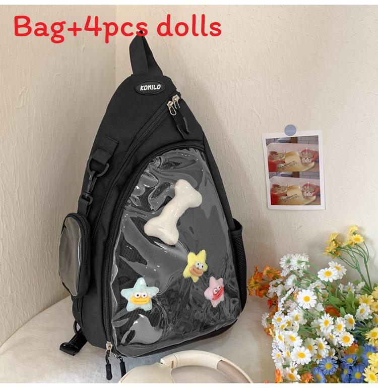 Nylon Girl Waist Bag With Clear Layer For Outdoor Sports And Casual Use