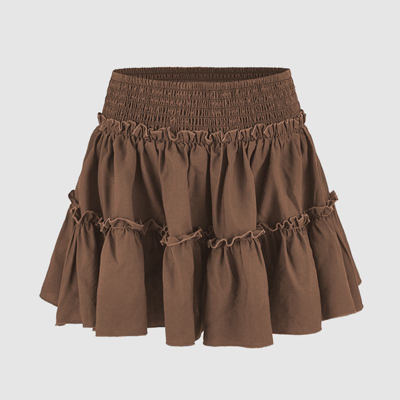 Printed Elastic Waist Half Length Skirt Women Print Elastic Waist Skirt