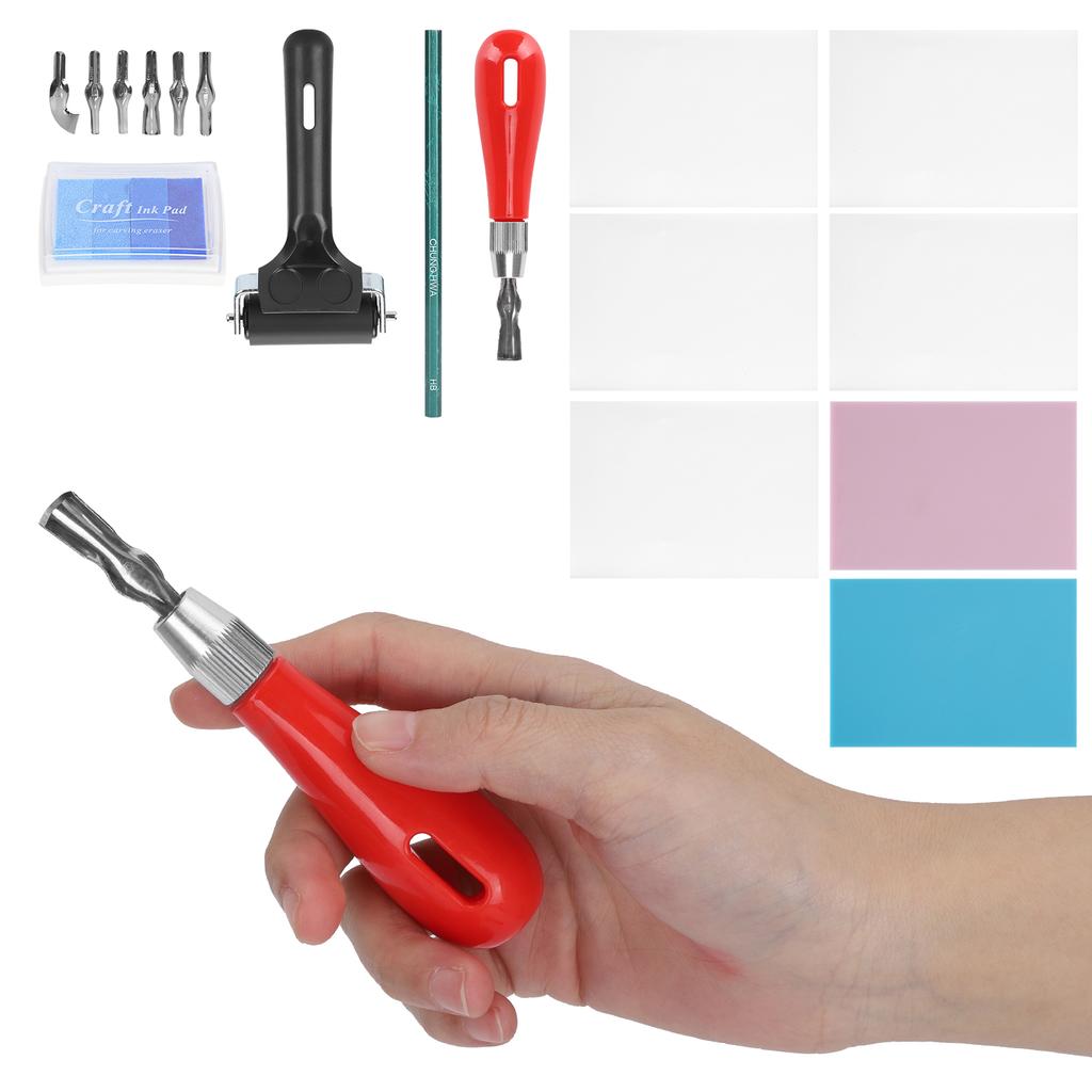 Rubber Stamp Making Kit Roller Carving Block Printmaking Set Professional Art Craft Tool