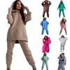 Womens Casual Sweatshirt 2-Piece Set Solid Color Streetwear Loungewear