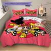 3-teiliges Powerpuff Girls Bettwäsche-Set, Weiche und bequeme Bettbezüge, Gästezimmer (1*Bettbezug + 2*Kissenbezüge, ohne Füllung) yy251024193