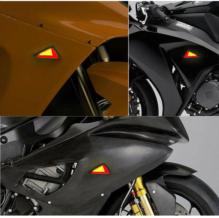 2pcs Motorcycle Triangle LED Turn SignalIndicator Light Braking Tail Light  Flush Mount For Yamaha Honda