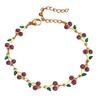 Popular ins casual and elegant wind titanium steel bracelet fruit cherry bracelet 18k gold electroplated stainless steel bracelet