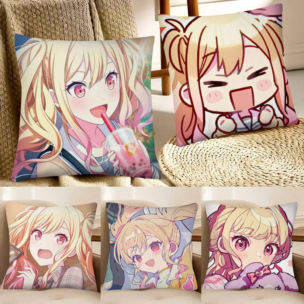 Creative Cartoon Leoneed Tenma Saki Pillow Case Fashion Square Pillowcase Bedroom Sofa Room Ins Decoration Leisure