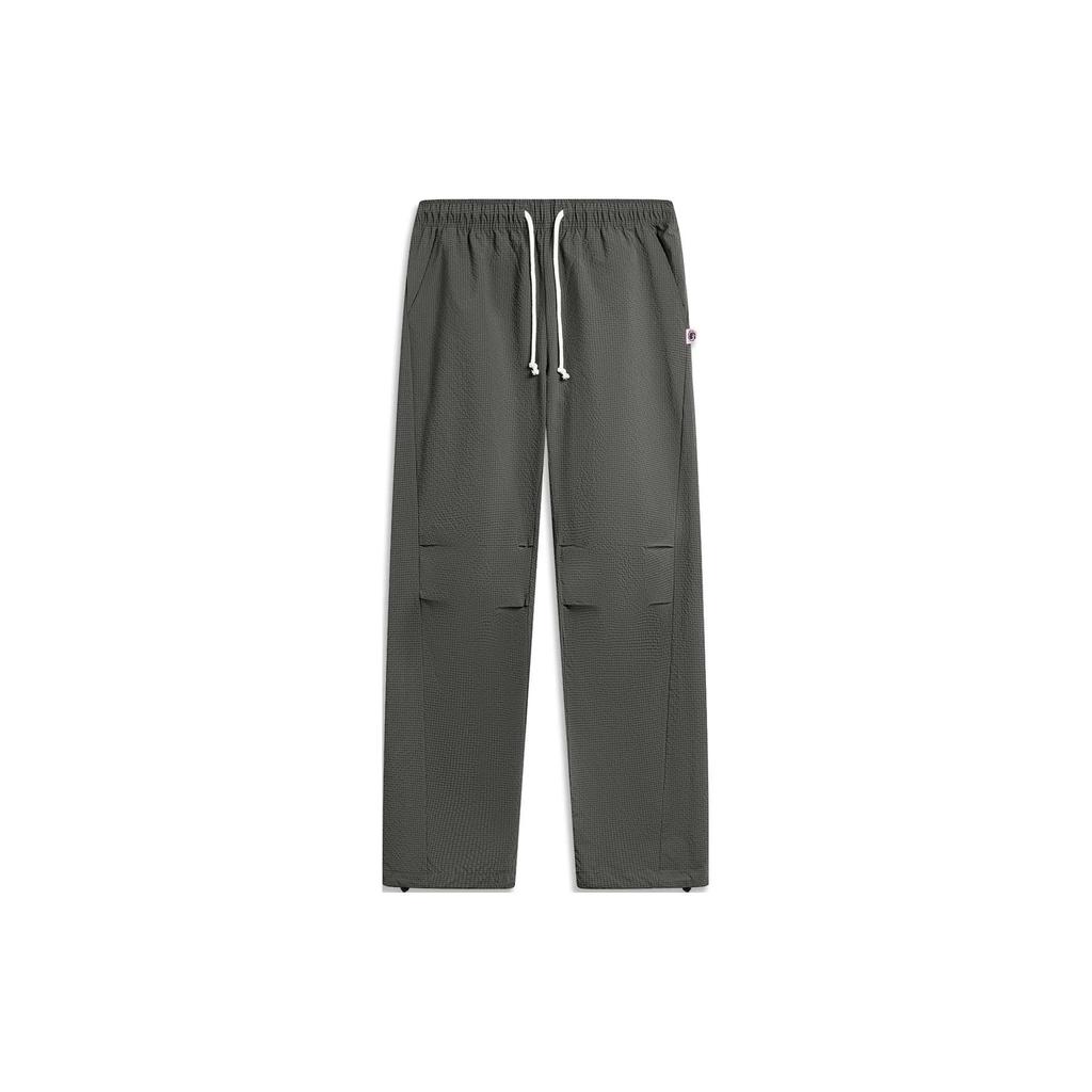 Li Ning Badfive Solid Color Straight Loose Knit Sports Pants Men Pants Graphite-Gray AYKT839-2