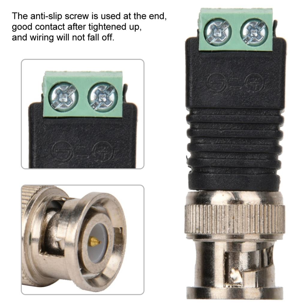 BNC Stecker Schraubklemme Koax Video Balun Adapter