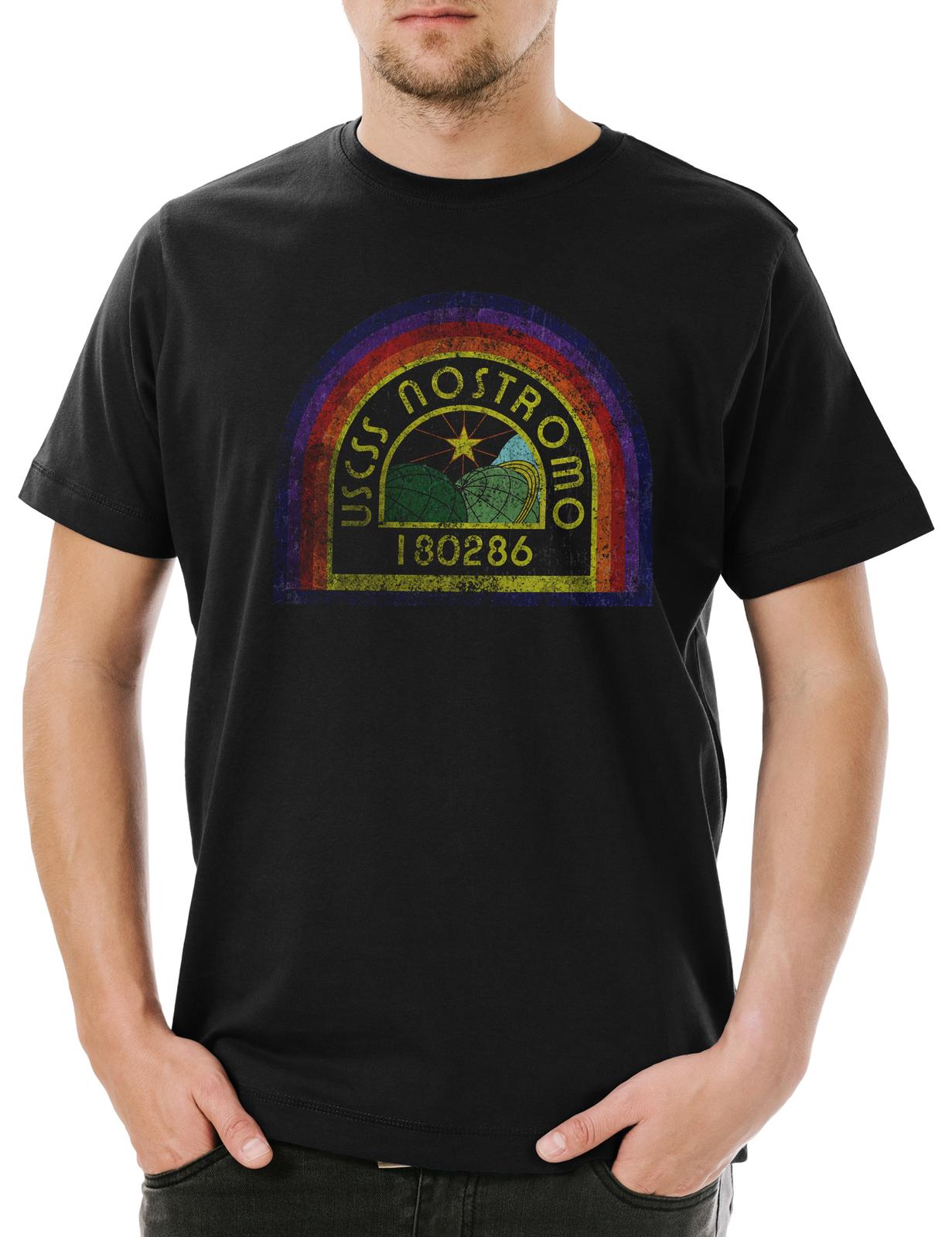 

USCSS Nostromo Patch Men s T-Shirt Mens Womens Tees Top Alien Prometheus Weyland SciFi Yutani Logo M