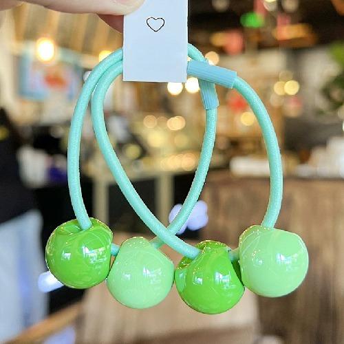 Cream Color Hair Ties Korean Style High Elasticity Ponytail Holders for Girls Kids Cute Headwear Non Damage