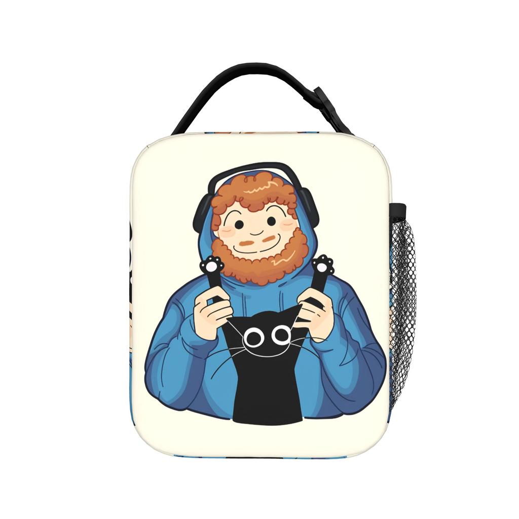Funny Caseoh Print Lunch Bag For Women Designer Lunch Box Fun Picnic Cooler Bag Portable Waterproof Thermal Tote Handbags