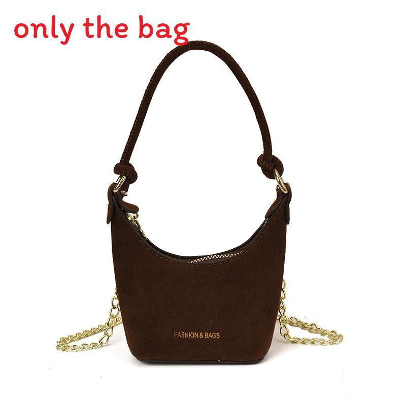 Children Retro Frosted Velvet Bucket Bag With Solid Color Design For Daily Style