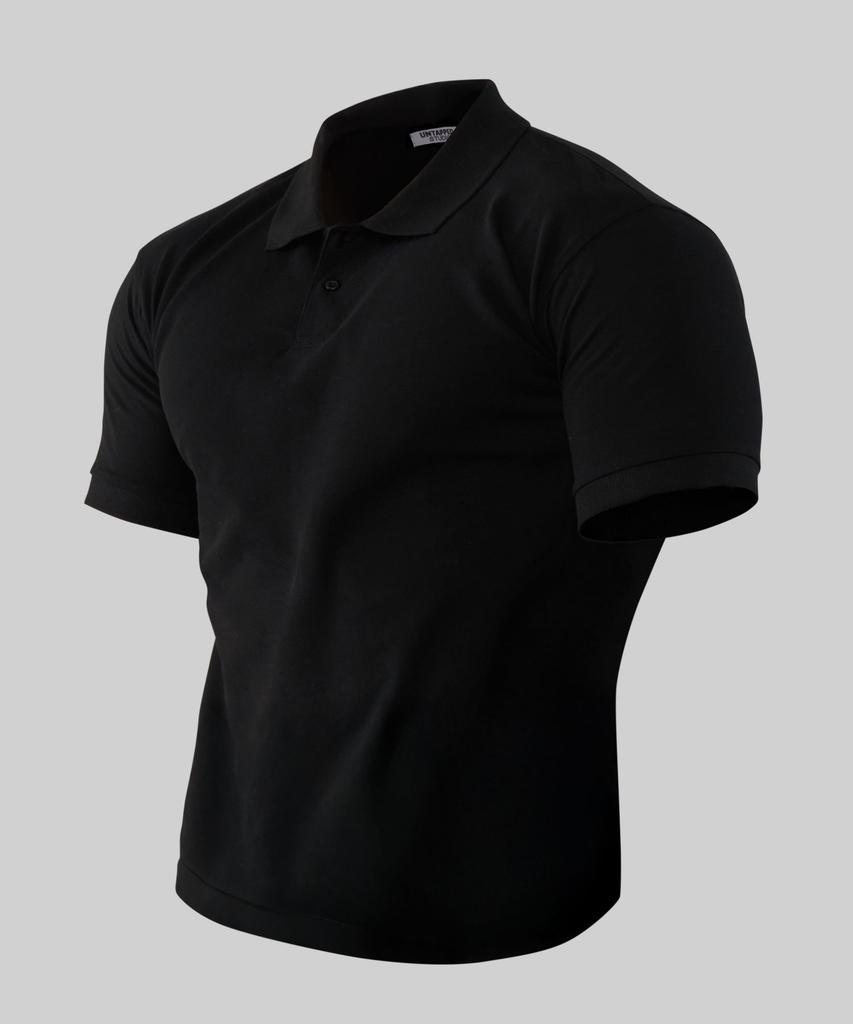 UNTAPPED STUDIO [2Pack] Muscle Fit Cotton Polo Pique Collar Short Sleeve T-Shirt 2 Colors