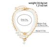 Ingemark Multilayer Imitation Pearl OT Buckle Pendant Necklace Women Wed Bridal Goth Bead Chain Y2K Accessories Neck Jewelry