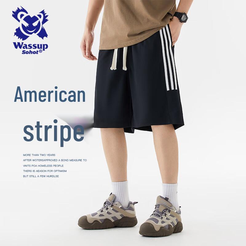Wassup Sohot Men s Striped Casual Shorts M