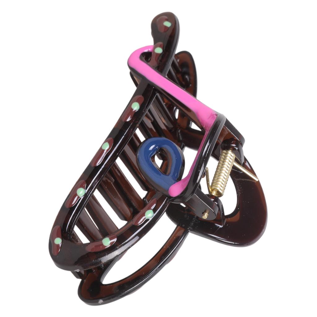 Stylish Color Block Bowknot Hair Claw Clip Resin Oil Drop Hair Styling Clip Hair Accessory For Women Fashion Headwear