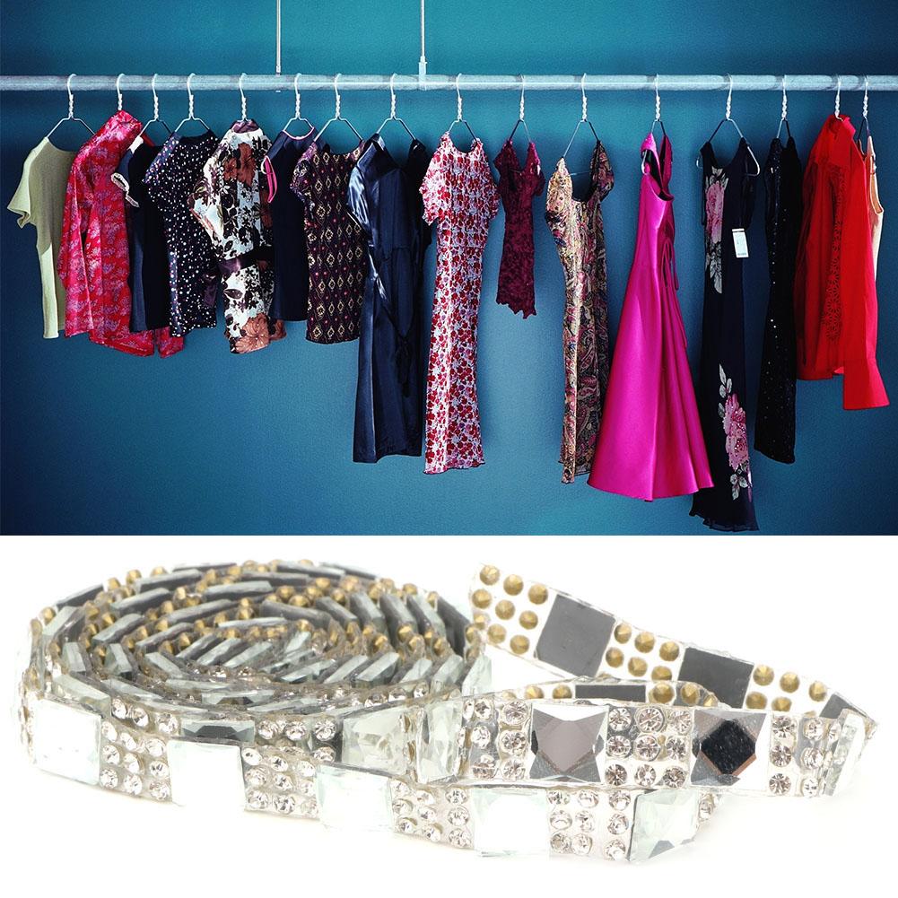 5 yard Hotfix Clear Crystal Glass Rhinestone Fabric Chain Trim DIY Applique (8mm White)