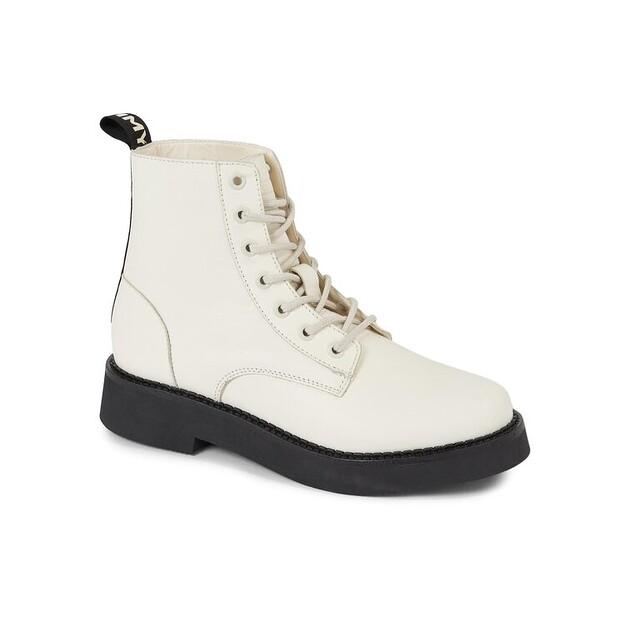 Tommy Jeans Tjw Ankle Boots with Laces and Flat Sole EN0EN02310 Ecru