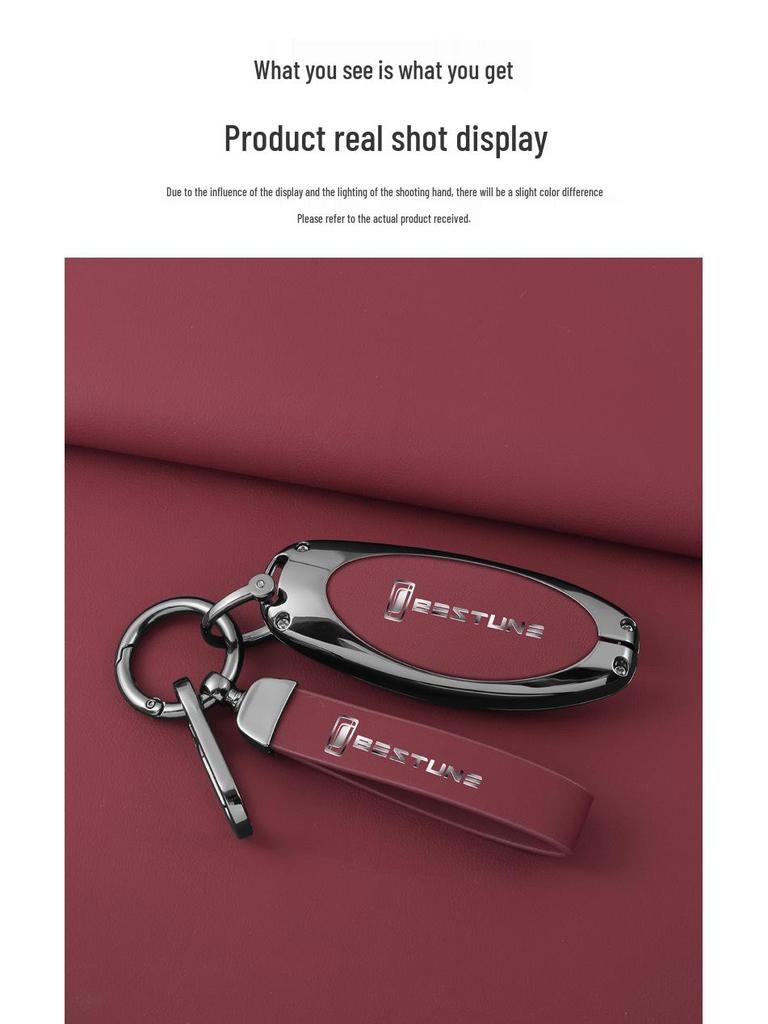 Compatible 2023 Bestune Key Case T55/T99/B70/B70S with Buckle Lock Bag and Keychain