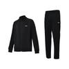 Li Ning Logo Pattern Stand Collar Loose Long Sleeve Elastic Waist Pants Casual Sports Suit Unisex suit Black AWEU045-1