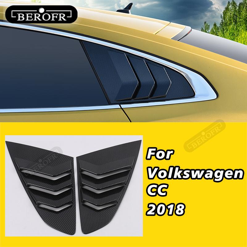For Volkswagen CC Carbon Fibre Look Style Car Side Window Scoop Cover Five Slot Open Lpuvers Cover Vent