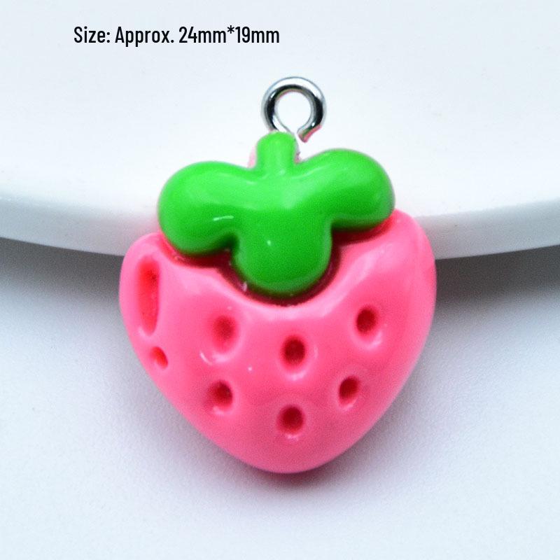 Colorful Resin Fruit Earrings: Cherry, Strawberry & Avocado Pendants for DIY Jewelry & Keychains
