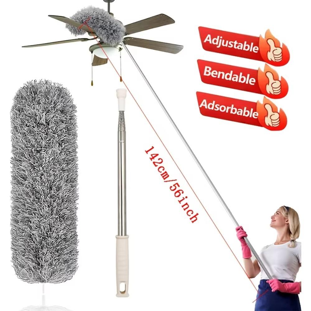 Adjustable Length Dust Brush Long Handle Room Cleaning Duster Durable Microfiber Duster Wand Home
