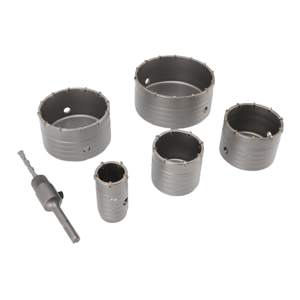 6-teiliges Set Beton-Lochsägebohrer-Set Hartmetall-Hochhärte-Lochsäge-Werkzeugsatz für Luft