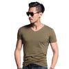 Mens Summer Casual Fashion V-neck T-shirt In Premium Quality Solid Colors