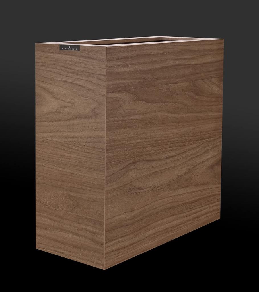 Bosk Bask Dust Box Slim L BW Brown Trash Can Sorting Stylish with Lid Kitchen Trash Can Pail with Lid Trash Can with Lid Garbage Container Tatsunosuke