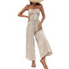 Lässiger, lockerer Damen-Overall zum Binden mit bedrucktem, ärmellosem, trägerlosem Overall und Hose mit weitem Bein