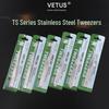 VETUS TS Series Anti-Magnetic, Anti-Acid Stainless Steel Tweezers for Bird's Nest Feather Picking