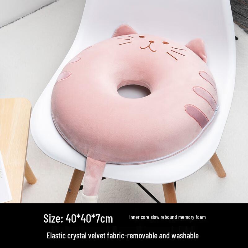 Tri-polar Memory Foam Cat-Shaped Seat Cushion Animal Shape