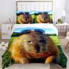 Søt capybara anime Kawai helårs dynetrekksett med putevar Hjemmetekstil Twin Full Queen King Barnegave