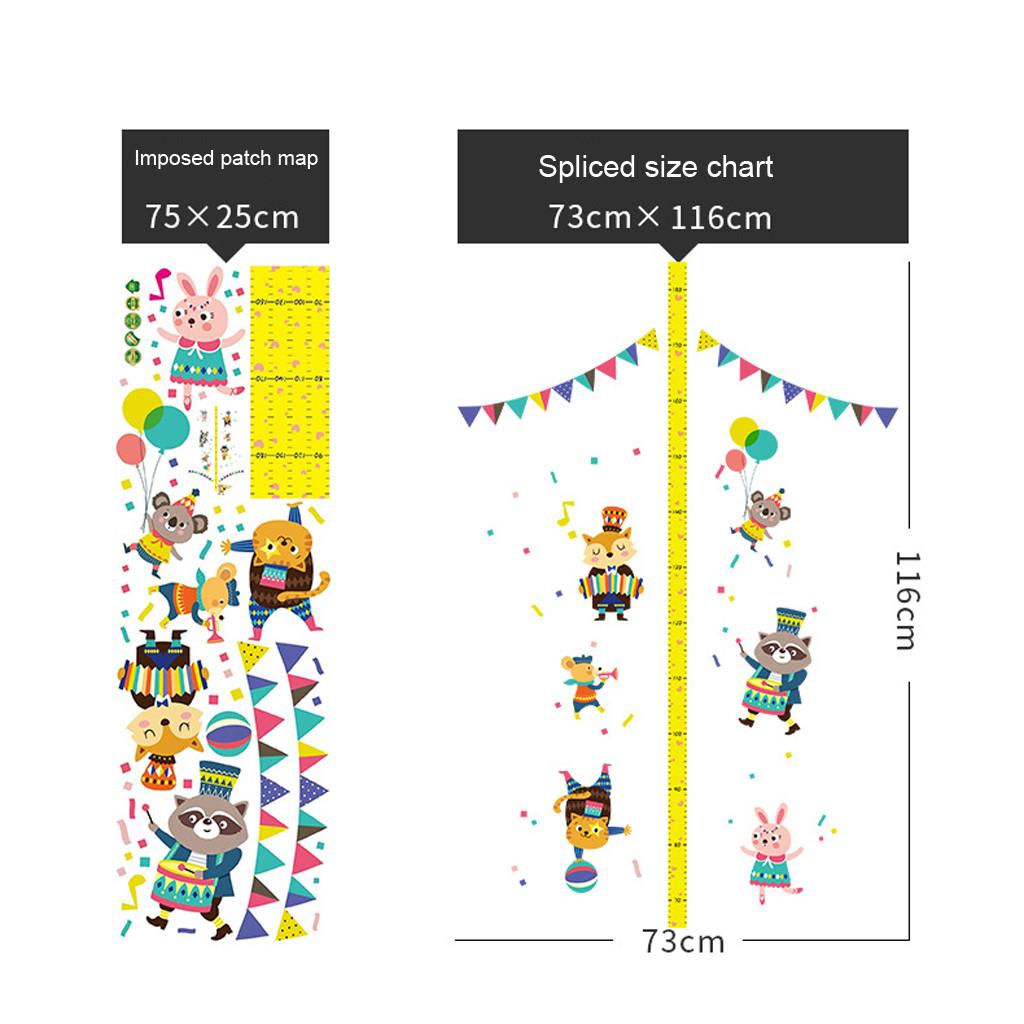 Avtakbare barn 3D høydediagram mål veggklistremerke for barn babyrom