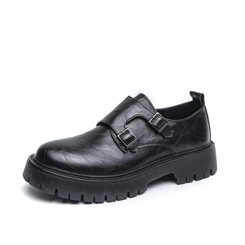 Men's Leather Shoes British Platform Designer Dress Buckle Leather Loafers Male Shoes Man Casual Shoes for Men Designer