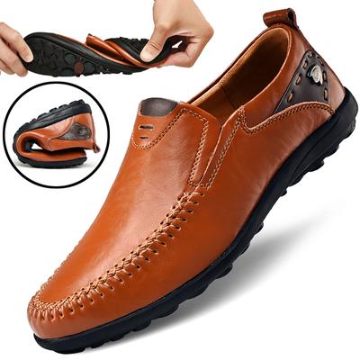 Handgefertigte Schuhe Leder Freizeitschuhe für Männer flache Plateau Wanderschuhe Outdoor Schuhe Halbschuhe atmungsaktive Sneakers