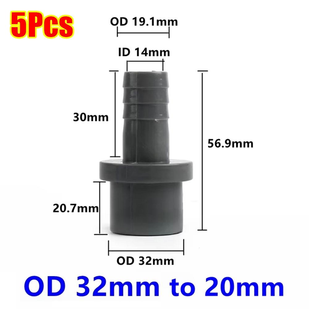 5Pcs Soft PVC Pagoda Connector 20/25/32mm to 8-25mm Pipe Joint Fittings for Aquarium Fish Tank