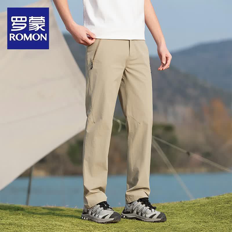 Мужские повседневные прямые эластичные брюки ROMON XL хаки