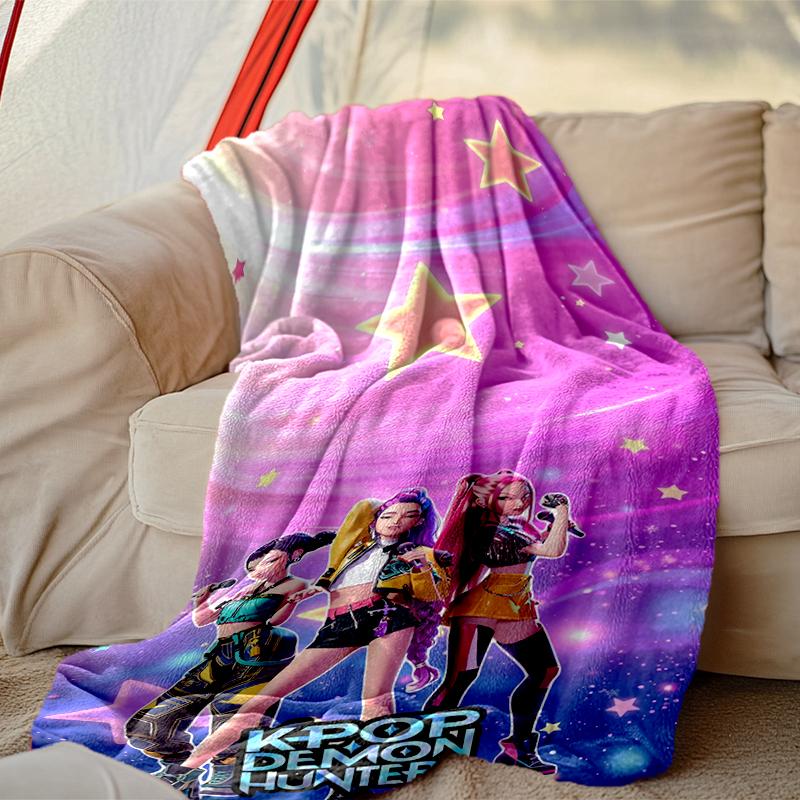 1pc Kpop Demon Hunters Blanket, Cozy Printed Throw Blanket, A Heartfelt Gift for Your Family and Friends